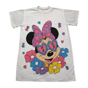 Vintage 80er Disney Minnie & Mickey Mouse Love Grafik T-Shirt Damen L - Bild 1 von 6