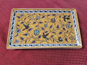 VINTAGE  1983 TAKAHASHI SILK ROAD  FLORAL 8" TRAY HAND DECORATED-EX+ - Picture 1 of 3