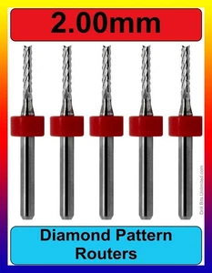 2mm .079" Router Bits  Diamond Flute 1/8" Shank - 2.00mm .079 PCB CNC Fish Tail - Picture 1 of 6