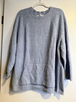 J. Jill Pure Wool Blend Kangaroo Pocket Knit Sweater Casual Blue Size XL - Image 1 of 3