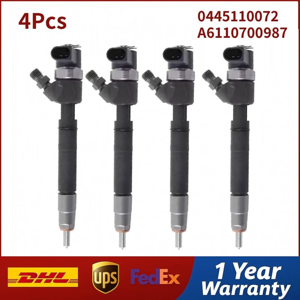4PCS Diesel Fuel Injector 0445110072 A6110700987 For Mercedes Benz C200 C220 - Image 1 of 4