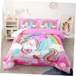 Cute Unicorn Comforter Sets Size, Bedding Sets for Twin Unicorn and Rainbow - Picture 1 of 8