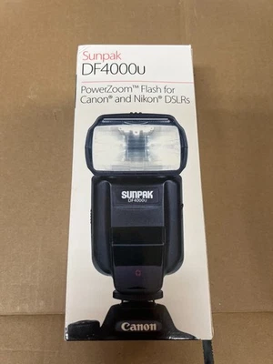 SUNPAK DF4000u PowerZoom Flash for DSLR Cameras DF4000U BRAND NEW OPENED BOX - Image 1 of 2