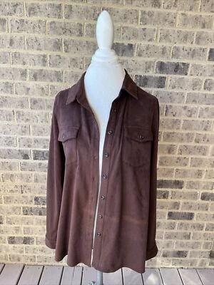 Chaqueta ligera Boston Proper para mujer talla L marrón con botones mangas largas Foto 1 de 4