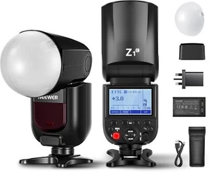 NEEWER Z1-C TTL Speedlite Flash a Testa Tonda per Canon con Diffusore a Cupola - Imagen 1 de 18