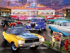 Jigsaw Puzzle Vehicle Runners Up Classic Car Show at Joe's Diner 750 pieces NEW