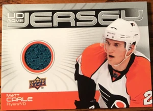 2010-11 Upper Deck UD Game Jersey Matt Carle GJ-MC Philadelphia Flyers - Picture 1 of 2