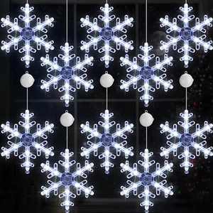 10 Pcs Christmas Window Lights Decorations Light up Window Silhouette Lights ... - Picture 1 of 7