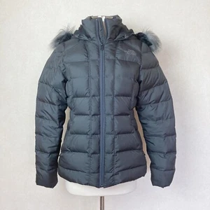 The North Face Gotham Goose Down Puffer Jacket Faux Fur Hood Dark Gray Size SP - Bild 1 von 11