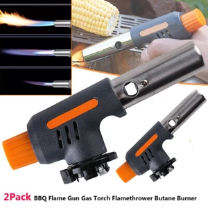 2Pcs Camping BBQ Gas Torch Welding Fire Lighter Butane Burner Kitchen Flame Gun - Picture 1 of 12