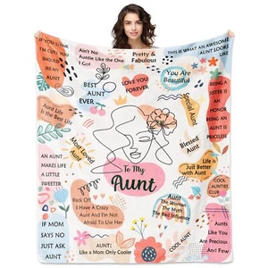 AUNT GIFTS FROM NEPHEW GIFTS FOR AUNT BLANKET 60"X50" AUNT GIFTS FROM NIECE AUNT - Picture 1 of 7