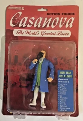 Figura de acción Accoutrements Casanova The World's Greatest Lover 2005 5 pulgadas nueva en paquete Foto 1 de 3