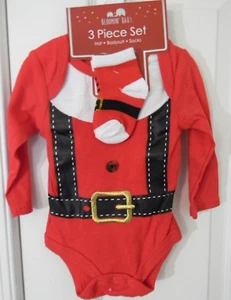 Bloomin' Body Natalizio Bambino Cappello Calzini Set 3-6 Mesi Nuovo con etichette Rosso Babbo Natale Suit - Foto 1 di 3
