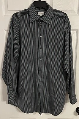concepts by claiborne men’s 17 34-35 Striped Black, Blue,& Gray Long Sleeve  - Image 1 of 4
