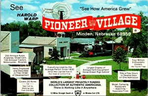 Harold Warp Pioneer Village Minden Nebraska Postcard Train Advertisements - Picture 1 of 2