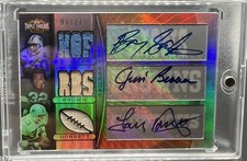 2007 Topps BARRY SANDERS JIM BROWN TONY DORSETT Jersey Auto 9/27 Triple Threads