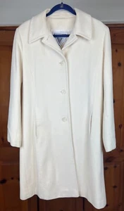 MARVIN RICHARDS Exquiste Long Wool/Nylon/Cashmere Coat - Winter White (Size 12) - Picture 1 of 5