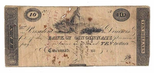 181X Bank of Cincinnati, OH - $10 Obsolete Note No.1821 (D05204) - Picture 1 of 2