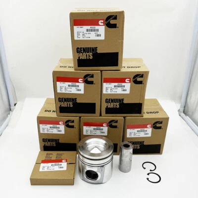 Kit de 6 anillos de pistón y pistón Cummins 4955520 para Dodge Ram 2007-2019 6,7 L Foto 1 de 4