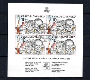 Czechoslovakia 1987 IMPERVED sheet Space/Praha'88 (Michel Bl. 73) nice used - Picture 1 of 1