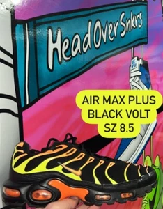 NIKE AIR MAX PLUS BLACK VOLT TOTAL ORANGE 2018 SZ 8.5 AUTHENTIC VTG 852630 033 - Picture 1 of 5