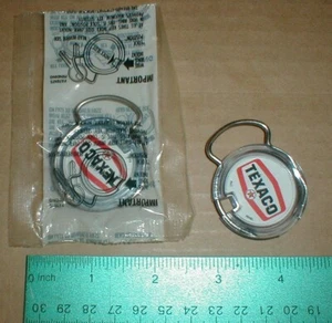 2 Cliff's Texaco Gas Service Station Beach ND North Dakota Keychain Keyring lot- - Picture 1 of 4
