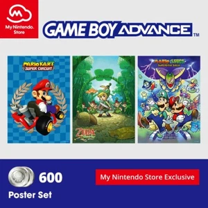 Game Boy Advance Posterset, 3 Mario Kart, Zelda, Mario & Luigi Poster SELTEN NEU - Bild 1 von 1