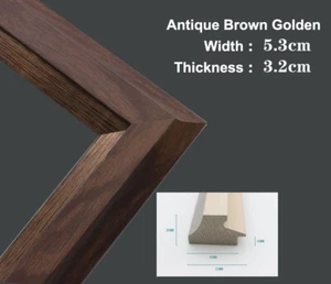 Antique Brown Golden PU Frame DIY Kit For Oil Painting & Wall Art #023 - Picture 1 of 3