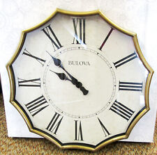 Bulova Sunburst Aged Gold Metal Case Wall Clock C4843