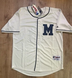 Milwaukee Brewers #8 BOB UECKER 1913 Cream M Jersey Men’s L 46 TBTC Baseball - Picture 1 of 11