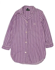 RALPH LAUREN Womens Shirt Dress UK 16 Large Purple Striped Cotton AT09 - Picture 1 of 4