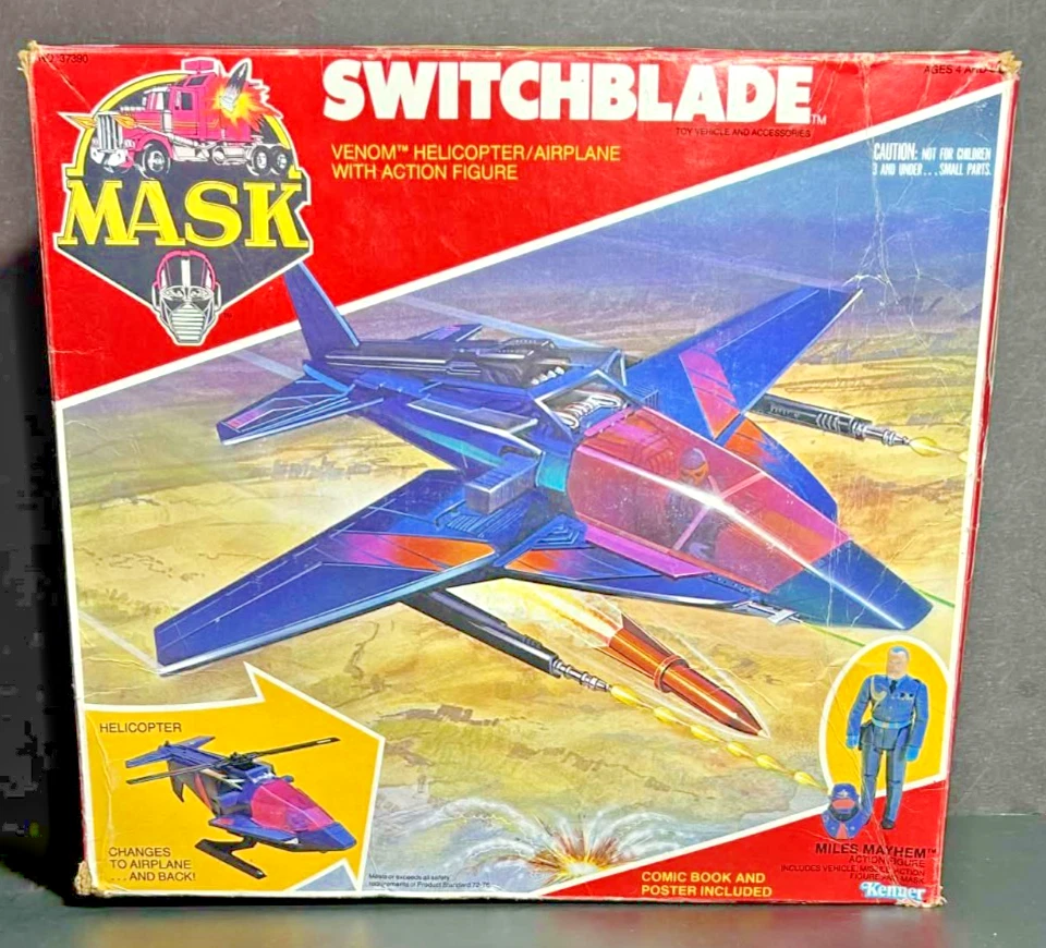 Switchblade W/ Miles Mayhem 100% полный комплект с коробкой МАСКА 1985 винтажный экшн-автомобиль - Изображение 1 из 4