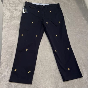 Polo Ralph Lauren Chino Hose Herren 38x30 Navy Stretch Straight Crest Stickerei - Bild 1 von 5