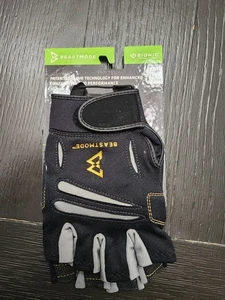 Bionic Men's BeastMode Fingerless Fitness Gloves - Black 🔥 Awesome Item - Picture 1 of 8
