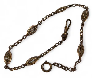 Ancienne Chaîne de Montre à Gousset Plaqué Or Fix bracelet collier vintage - Imagen 1 de 5