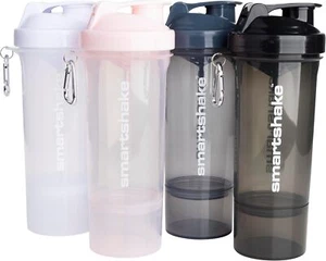 Slim 4-Pack Protein Shaker Bottle 400 ml | 13.5 oz – Storage Included - Leakproo - Picture 1 of 5