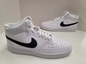 NIB MENS Nike COURT VISION MID NN Basketball Sneakers White Black DN3577 101 - Picture 1 of 5