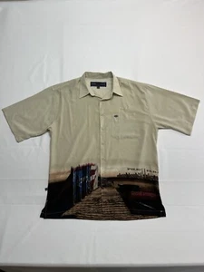 Camicia vintage Phat Farm manica corta con bottoni uomo XL stampa all over fattoria Y2K - Foto 1 di 11