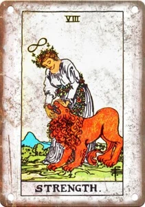 Letrero metálico reproducción MA13 Major Arcana Strength 12" x 9" - Imagen 1 de 1