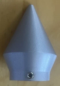 1 Endstück für Gardinenstangen - 20 mm Ø - Kappe - silbern matt - Spitze - Bild 1 von 4