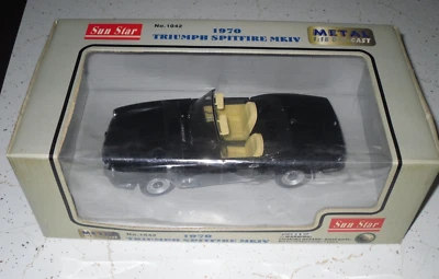 Real Nice Sun Star 1:18 Die-cast 1970 Triumph Spitfire MKIV Black NIB Metal - Image 1 of 4