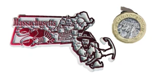 Fridge Magnet Massachusetts USA Vintage ncb - Picture 1 of 3