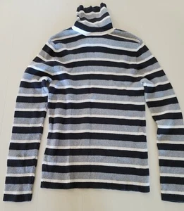 Cuello de tortuga negro/blanco/gris para mujer talla mediana acanalada, elástica - Imagen 1 de 8