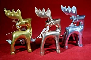 Heavy Silver Reindeer Christmas Card Holder / Ornament Home Décor Three Colors - Picture 1 of 10
