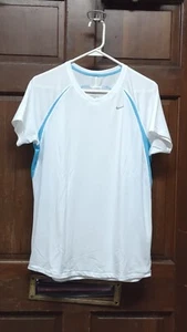 Nike Performance White & Blue Activewear T-Shirt Women's Juniors Size XL 16-18 - Picture 1 of 5