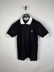 CHEMISE LACOSTE VINTAGE 1980'S - Black contrast polo shirt Grupo Uncornio 40 - Picture 1 of 7