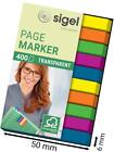 SIGEL HN617 Transparent Index Page Markers; film, micro, 400 strips, Green/Blue/