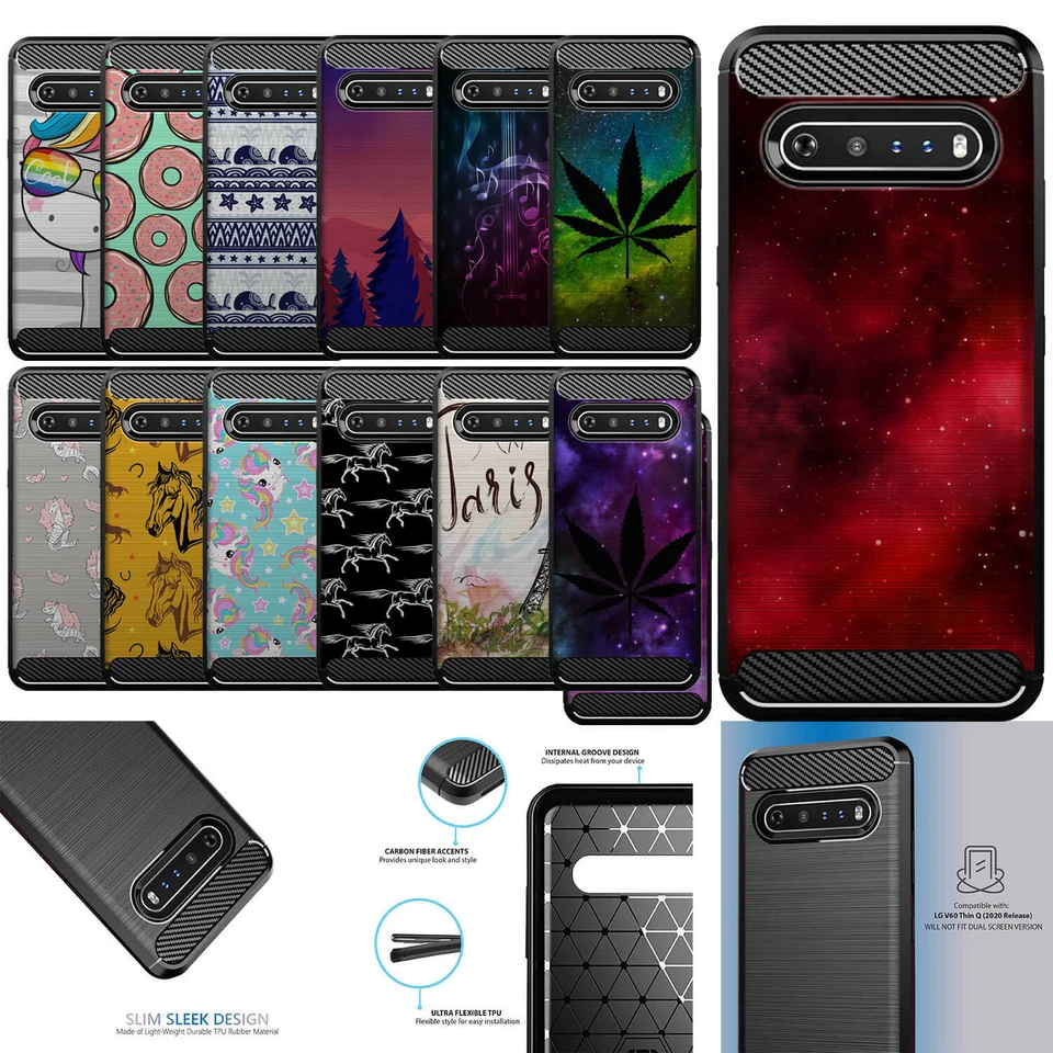 For [LG V60/ LG V60 ThinQ][Flex TPU Fiber SET12] Slim Shock Combat Case - Image 1 of 1