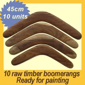 Raw Boomerangs | A lot of 10 blank timber boomerangs - 18in / 45cm for painting - Bild 1 von 1