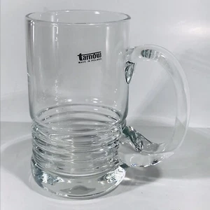 Vintage Tarnow Clear Glass Handblown Mug Poland 6" Tall 3.25" Diameter w/Sticker - Picture 1 of 8